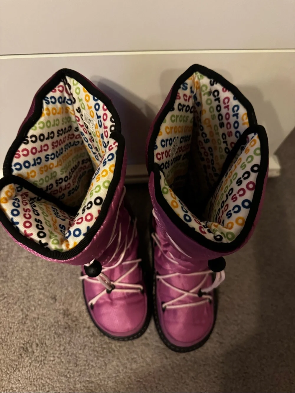 Crocs Kosmoboot Orchid/Pink Tall Insulated Moon Boots Women Sz 8 Winter Boots